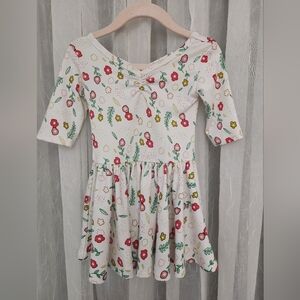 Dot Dot Smile White,Red,Green,Yellow Floral Elbow Sleeve Dress, S 12-24mons, GUC